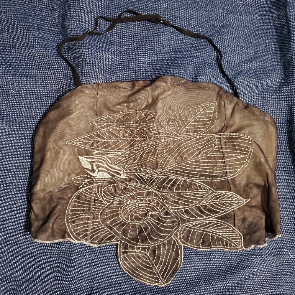 Jaded London | Rebirth Halter Mesh Corset Top Embroidered US 12 Brown - Picture 4 of 12